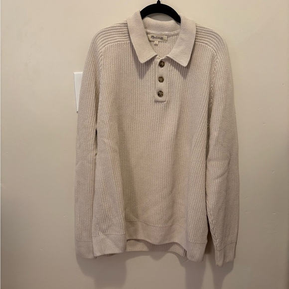 Madewell cream cotton sweater - Picture 3 of 6